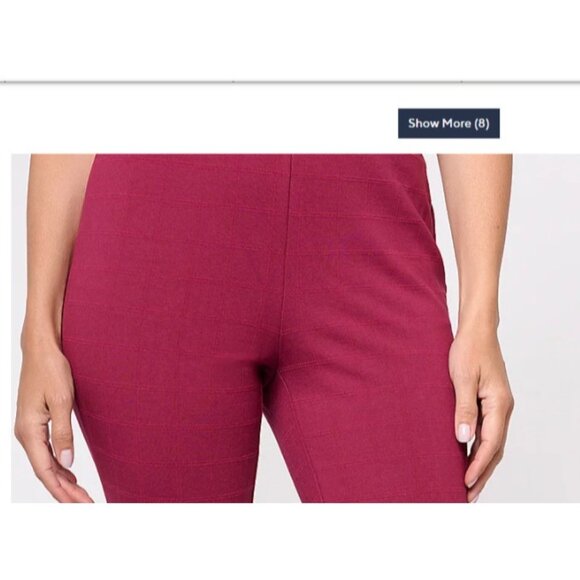 Isaac Mizrahi Live!  Printed Ponte Baby Bootcut Ankle Pant Sangria 2X  A609778 - Picture 2 of 2